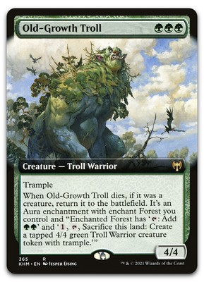 Old-Growth Troll (Extended Art) #365 (NM) Kaldheim KHM Magic MTG