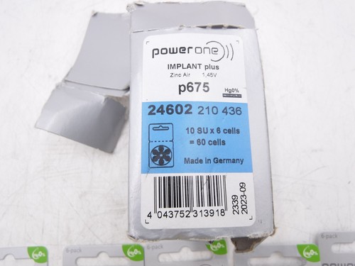 Confezione 10 60 Batterie Power One Impianto Acustico Cocleare Più Batterie p675 - Foto 3 di 3