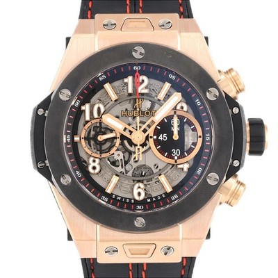 Authentic Hublot Big Bang Unico King Gold Ceramic 411.OM.1180.RX PG/RG Mecha...