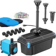 Pond Filter w/Pump Kit Pond Filter Box w/40W 660GPH Pond Pump Fountain Kit US
