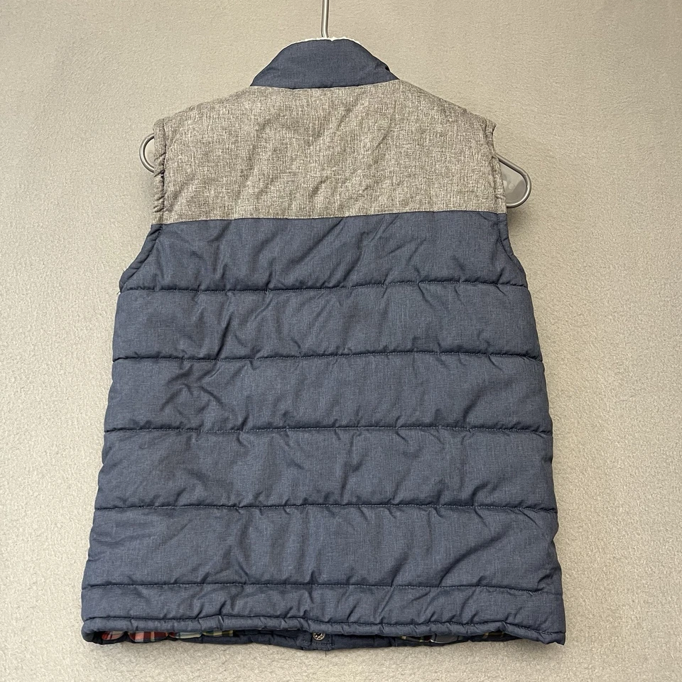 Chaleco Cherokee Puffer Azul Gris Botón Sin Mangas Niños Niños L 12-14 Foto 2 de 4