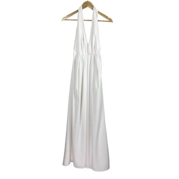 JILL JILL STUART V Neck Pleated Off White Gown Size 0 - Image 4 of 4