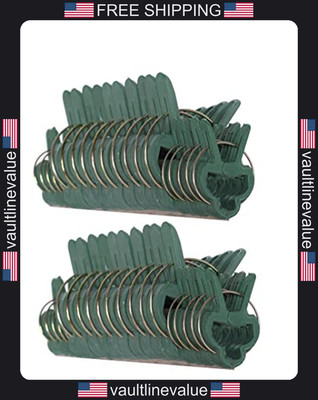 RamPro plant clips 40 pack green garden support clips for stems vines