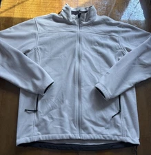 Men’s White North Face Windwall Fleece Jacket Size Large Lightweight Jacket