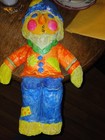 Vintage Chalkware Clown Thick Heavy Art Wall Hanging, Pockets Made On Pants — photo 1
