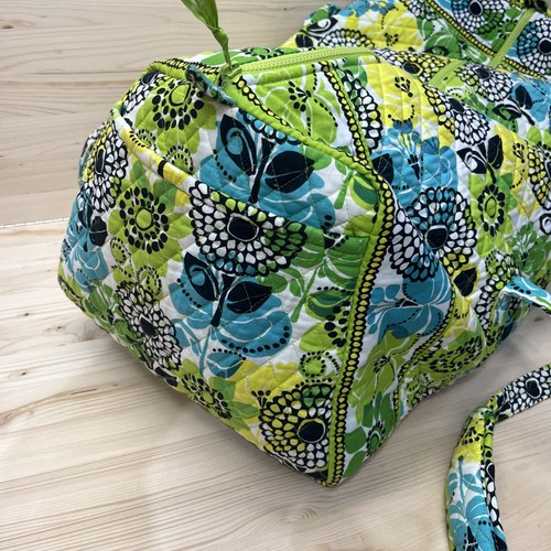 Vera Bradley Retired Limes Up X Large Duffle Bag Cotton Quilted 26" Floral - Picture 5 of 13