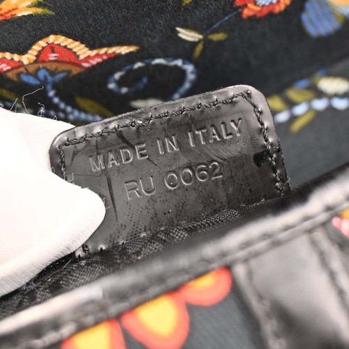 Christian Dior Black Canvas Floral Saddle Handbag RU0062 186247 - Picture 10 of 10