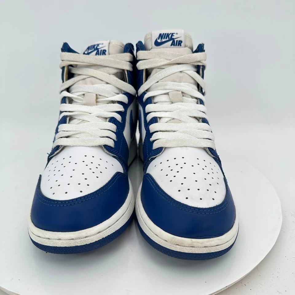 Nike Air Jordan 1 High Youth Size 6.5Y Women 8 575441 127 Storm Blue White Shoes - Image 2 of 4