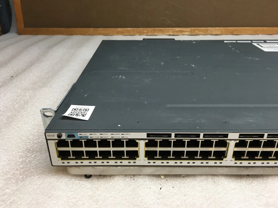 Cisco WS-C3750X-48PF-S V07 48-Port GbE PoE+ Switch -  Tested - Image 2 of 4