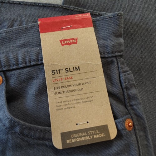 Levi's 511 Slim - Levis Ease - Stretch - Gray - Men's Size 30x29 - Picture 3 of 10