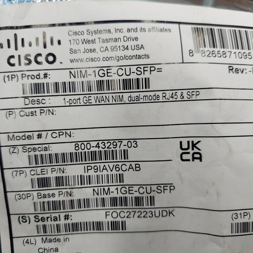 CISCO NIM-1GE-CU-SFP Module - Afbeelding 4 van 4