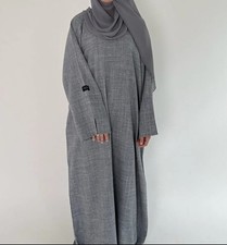 Gray linen abaya, size 54