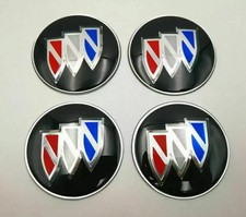 Set Of 4 Buick 65mm Black Chrome Wheel Center Caps Snap In Hub Caps