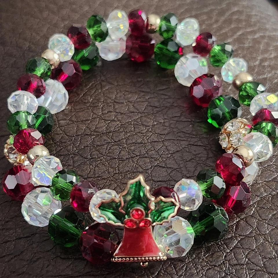 AVON Holly Jolly коллекции многоцветный бисер и камни эластичной браслет колокольчик - Изображение 4 из 4