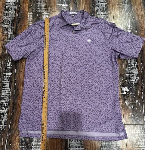 Rare Peter Millar Summer Comfort Jimi Hendrix Purple Peace Hat Guitar Polo Sz L - Picture 8 of 8
