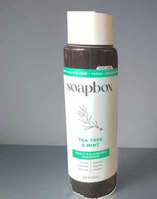 SoapBox Clean & Purify Tea Tree & Mint Shampoo, 16 Fl oz New
