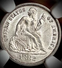 1882 seated liberty dime Ngc Au58