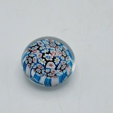 Vintage Italian Glass Millefiori Paperweight 2" Murano