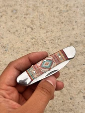 Elk Ridge 2 Blade Retro Pocket Knife Navajo Style Vintage Butterbean 3.5”