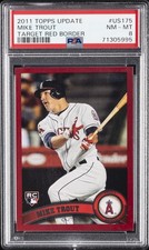 2011 TOPPS UPDATE TARGET RED BORDER #US175 MIKE TROUT ROOKIE RC PSA 8