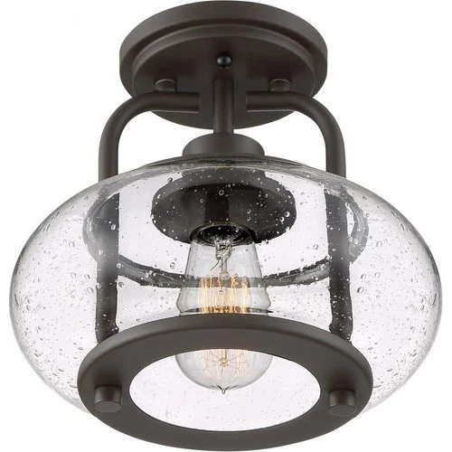 Trilogy - 1 Light Semi-Flush Mount - 9.28 Inches high-Old Bronze Finish - Picture 3 of 9