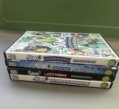 The Sims 3 Lot Of 4 Expansion Pack PC Game WIN/MAC DVD-ROM 2010 Late Night Etc
