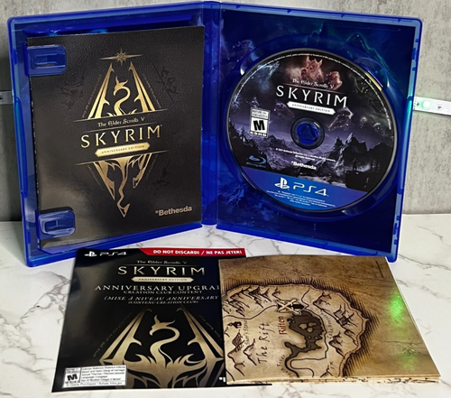 The Elder Scrolls V: Skyrim Anniversary Edition (PlayStation 4, 2021) CIB con MAPPA - Foto 2 di 2