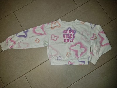 Pullover Pageone Young 146/152 Mädchen weiß Schmetterling ''Good Vibes Only''