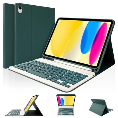 iPad 11-inch 11th/10th Gen Keyboard Case Dark Green Detachable Magnetic Cover