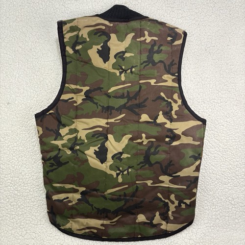 Vintage Hunting Vest Mens M? Woodland Camouflage Reversible Orange Hunting Camo - Picture 2 of 10