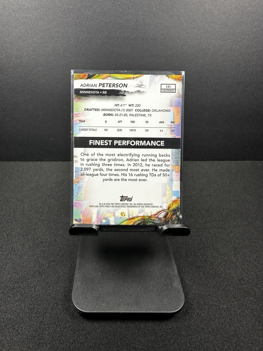 2024 Topps Finest Adrian Peterson #131 Blue Checkerboard Refractor