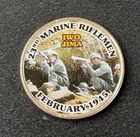 Colorized Kennedy Half Dollar Iwo Jima 23rd Marine Rifleman Free Shipping