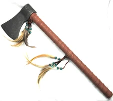 Native American  Throwing Hawk, War Club, Cherokee, Battle Axe, Tomahawk COA #57