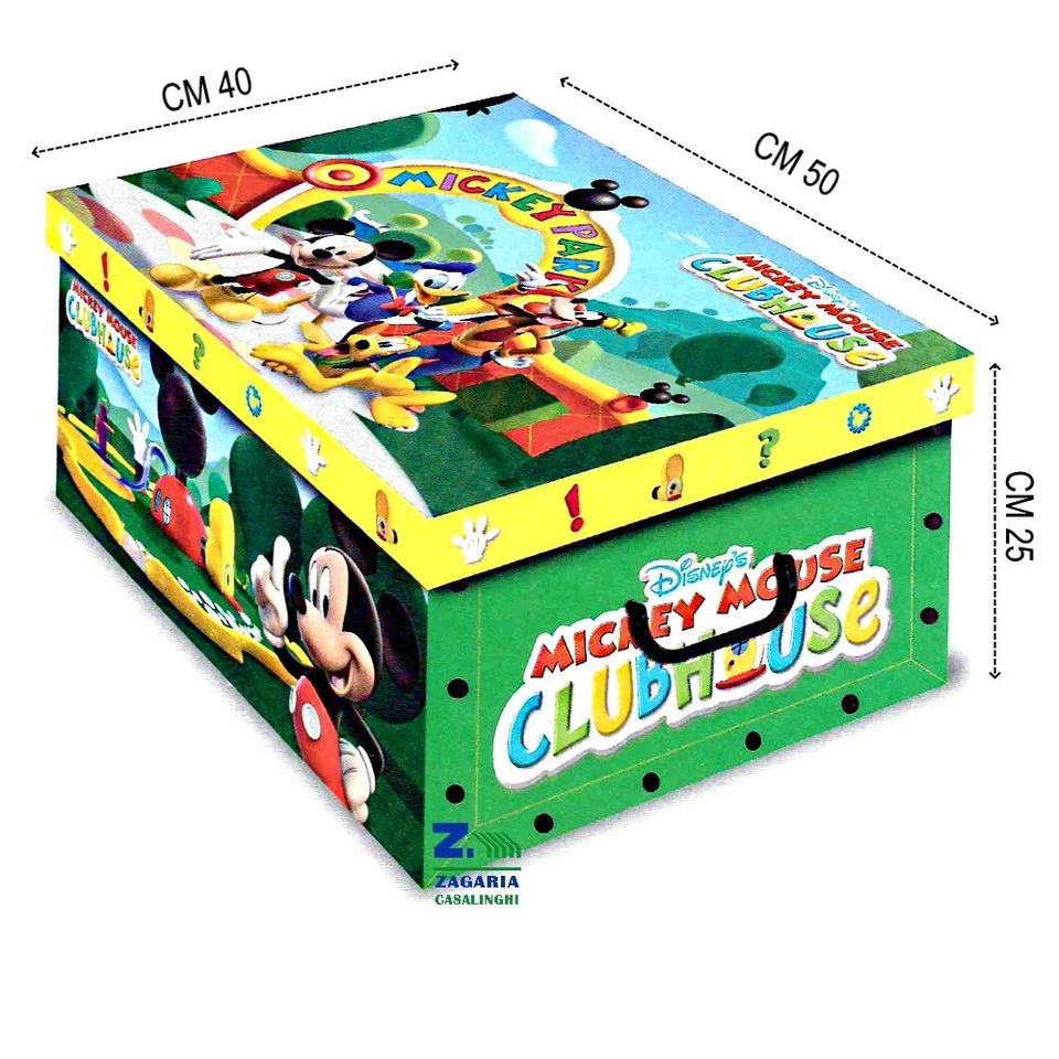 ZAGARIA CASALINGHI SCATOLA BAULE CAMBIO STAGIONE BOX CM 50X40X25 H FANTASIA MICKEY MOUSE