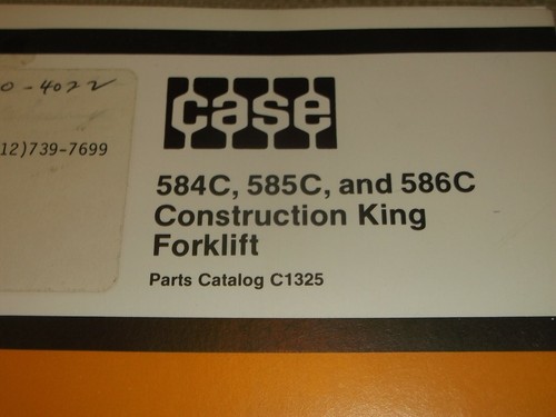 Estuche 584C 585C 586C Ck Construcción King Forklift Partes Manual Libro Catalog eBay