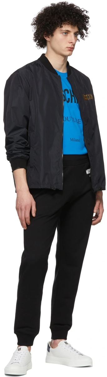 【関税込み】Moschino ラウンジパンツ Moschino Couture Black Joggers Drawstring Lounge Cotton