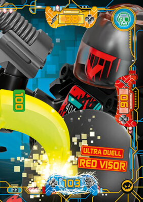 LEGO Ninjago Serie 5 Karte Nr. 23 - Ultra Duell Red Visor - Ultra-Gut vs Böse