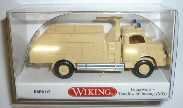 Wiking 060605 Mb Hauber TanklöSchfahrzeug 1969-1971 Feuerwehr Sandfarben 1:87 H0-image