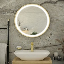 RAK Picture Round LED Illuminated Bathroom Mirror with Demister Pad 800mm Diamet