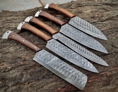 Handmade HAND FORGED DAMASCUS STEEL CHEF KNIFE Set Kitchen Knives Set