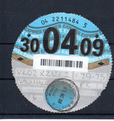 GB Road Tax Disc - Apr. 2009 - siehe Kommentare in Beschreibung und unten