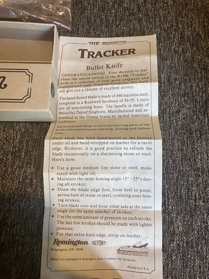 НОВЫЙ ИЗ СТАРЫХ ЗАПАСОВ REMINGTON UMC США DELRIN JUMBO ПУЛЯ ТРАППЕР НОЖ 1990 R1306 LOCKBACK - Изображение 2 из 4