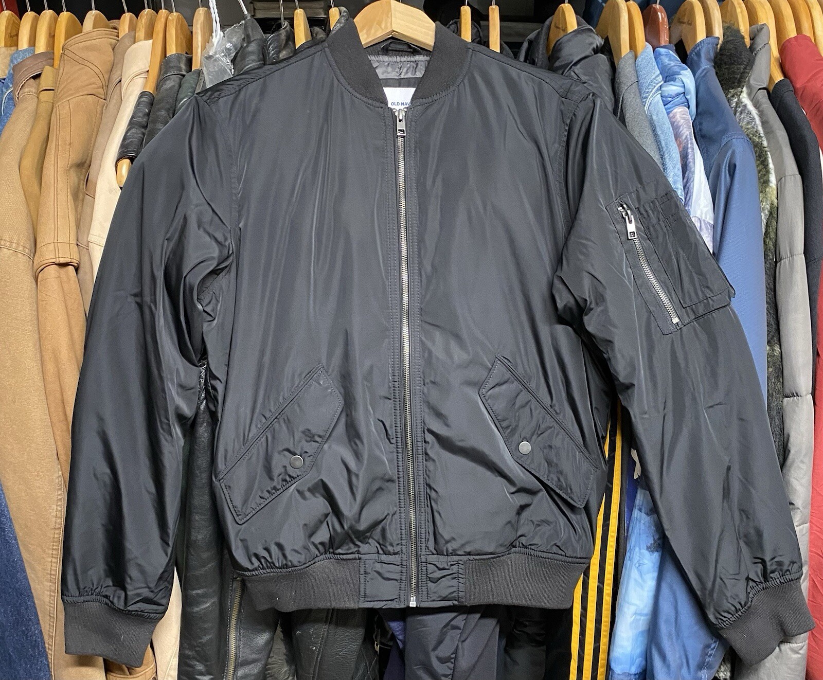 Old Navy Black Bomber Jacket Full Zip Men’s Small (Pre-Owned)