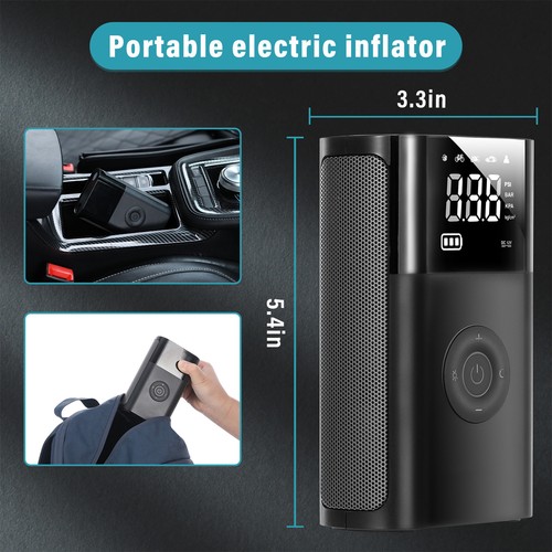TOMSHOO Multi-Functional Car Air Pump Tire Inflator Portable Bike for Air V7L8 - Picture 10 of 10