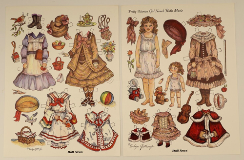 Vintage Victorian Girl Ruth Marie Paper Doll & Wardrobe by Evelyn Gathings - 第 1/2 張圖片