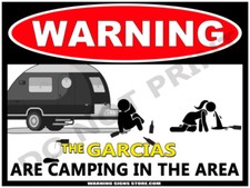 Personalized Camping Sign - The Garcias Campsite choose camper CUSTOM NAME