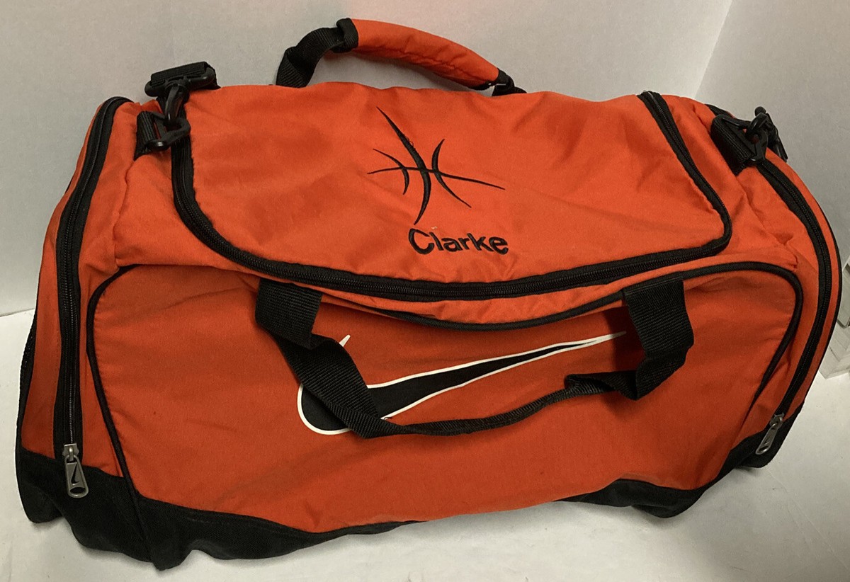orange and black nike duffel bag