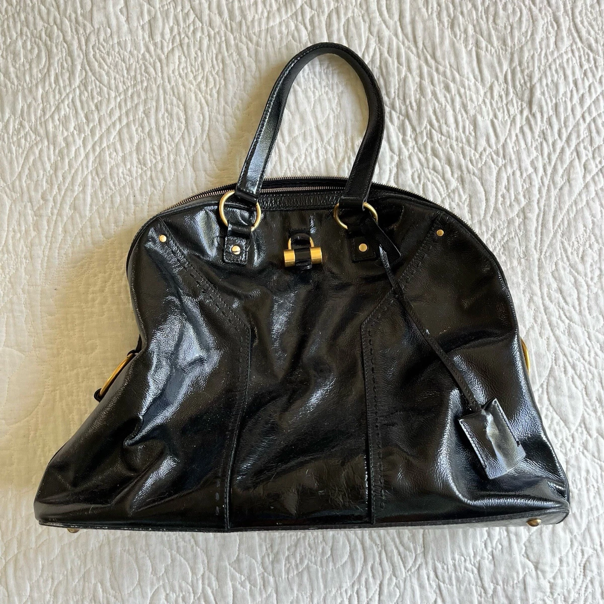 Pre-owned Dior Speedy Patent Leather Handbag In Black