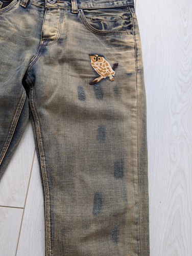 DOLCE & GABBANA D&G OWL Logo Washed Camel Navy Blue Denim Jeans Pants Trousers - Picture 6 of 20