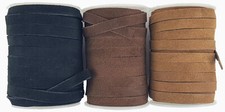 Suede Leather Flat cord Black & Brown Light Brown 10 mm